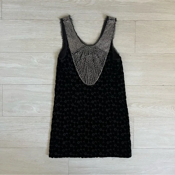 free people black velvet mini dress Free People Be My Baby Floral Black Velvet Minidress Size 8 $148 OB890376 NWT